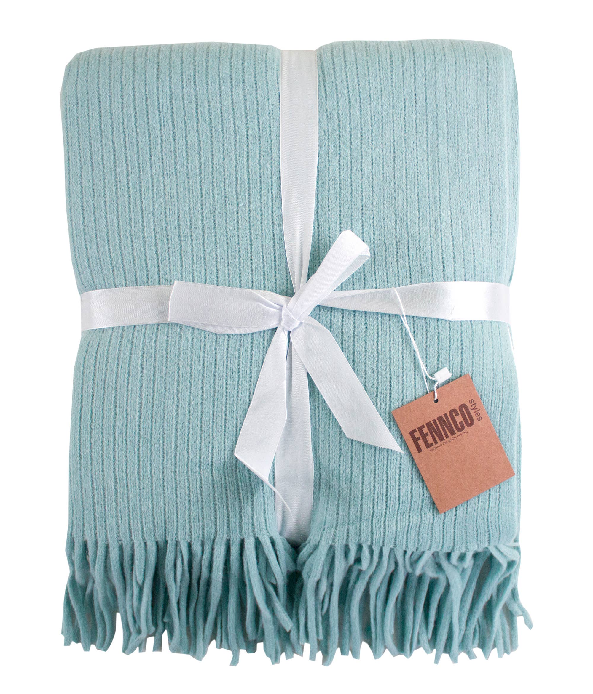 Fennco Styles Super Soft Faux Cashmere Throw Blanket / Turquoise