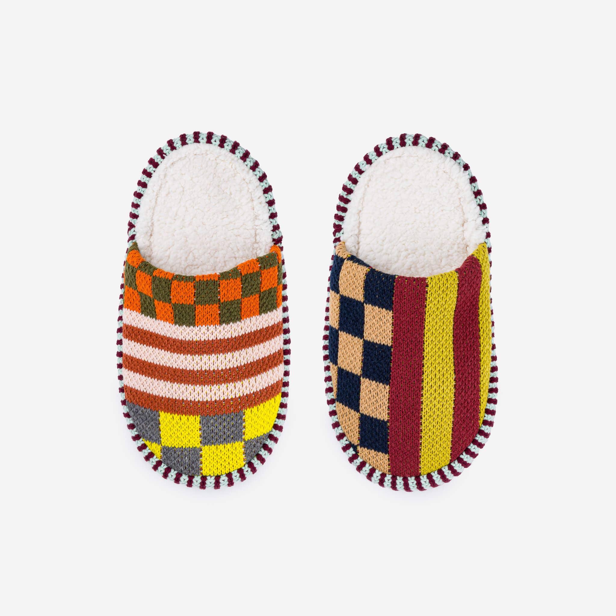 Pattern Patch Mule Slippers