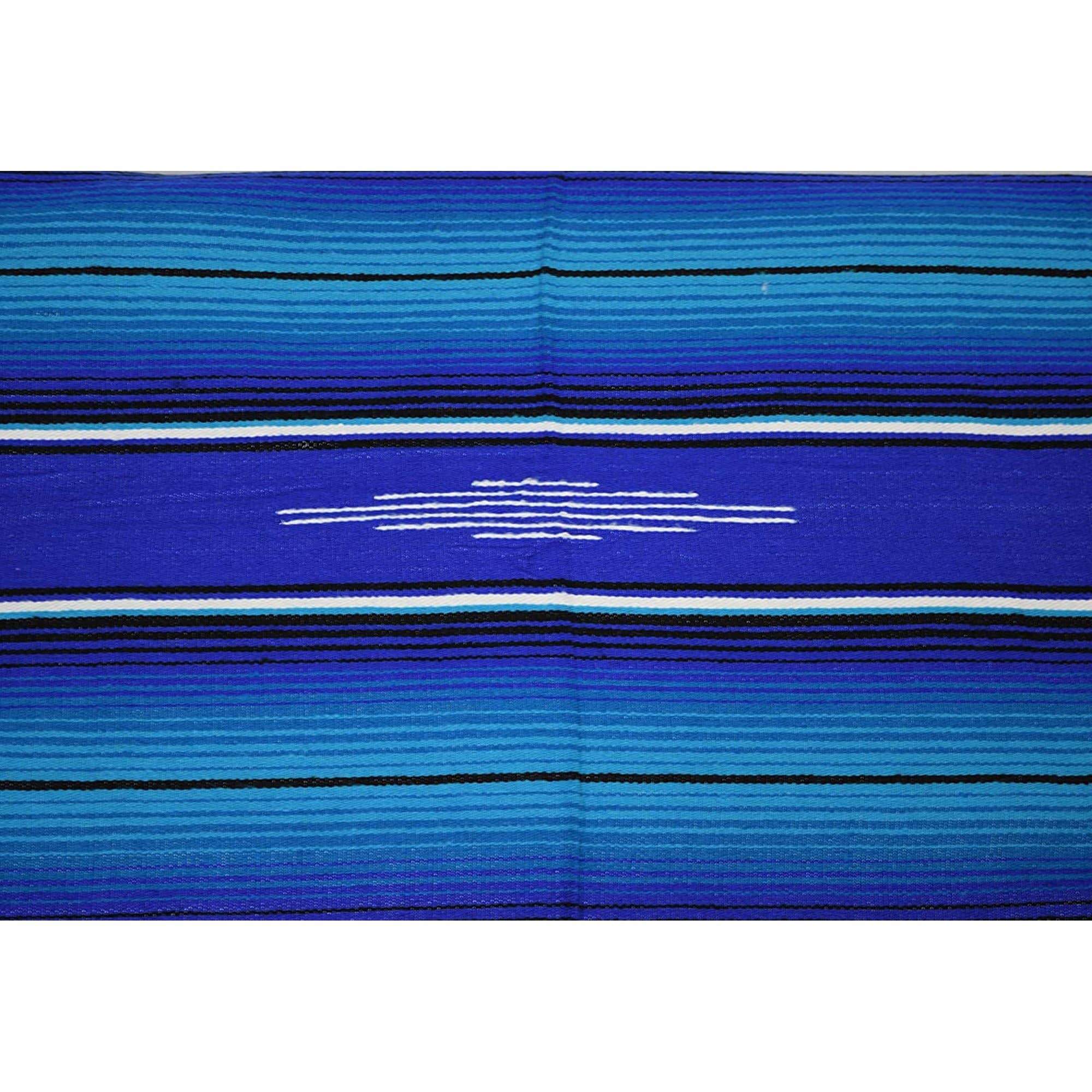 West Path Mexican Serape Blanket / Blue Tones