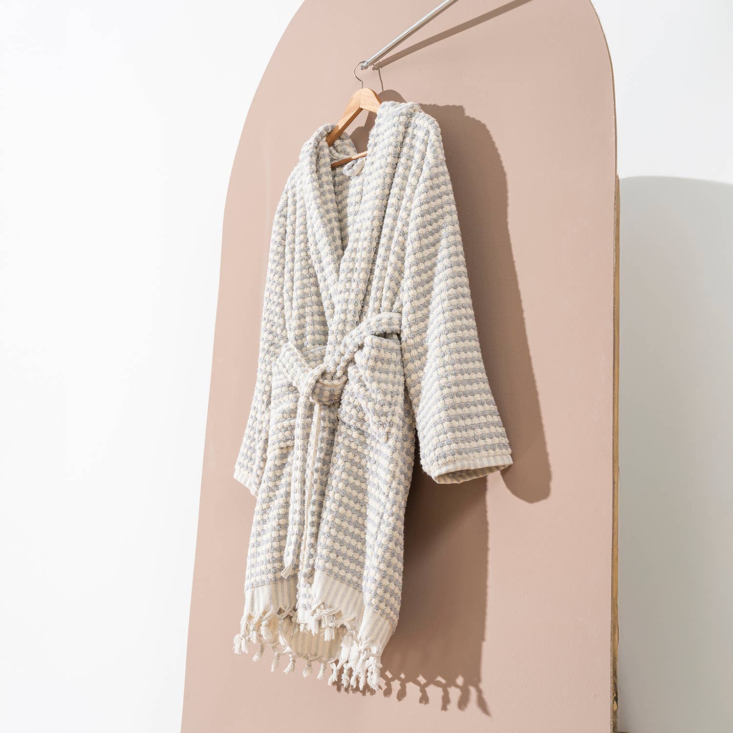 Pompom Bathrobe Handloom Turkish Cotton Resort Heavy Luxury
