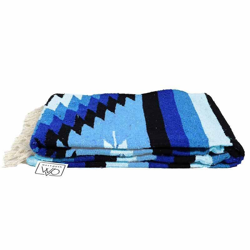 Blue Shades Mexican Diamond Blanket