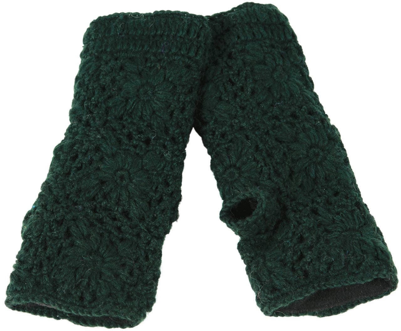 Nirvanna Designs Flower Crochet Wool Hand Warmers