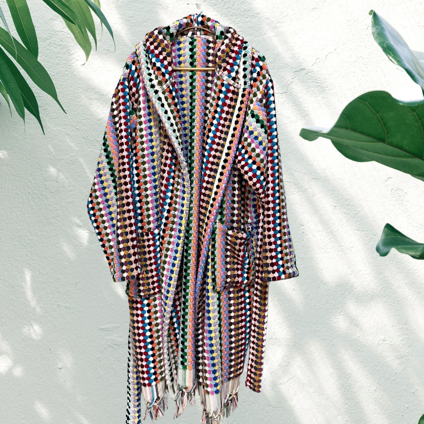 Pom Pom Bathrobe Handloom Turkish Cotton Resort Heavy Luxury