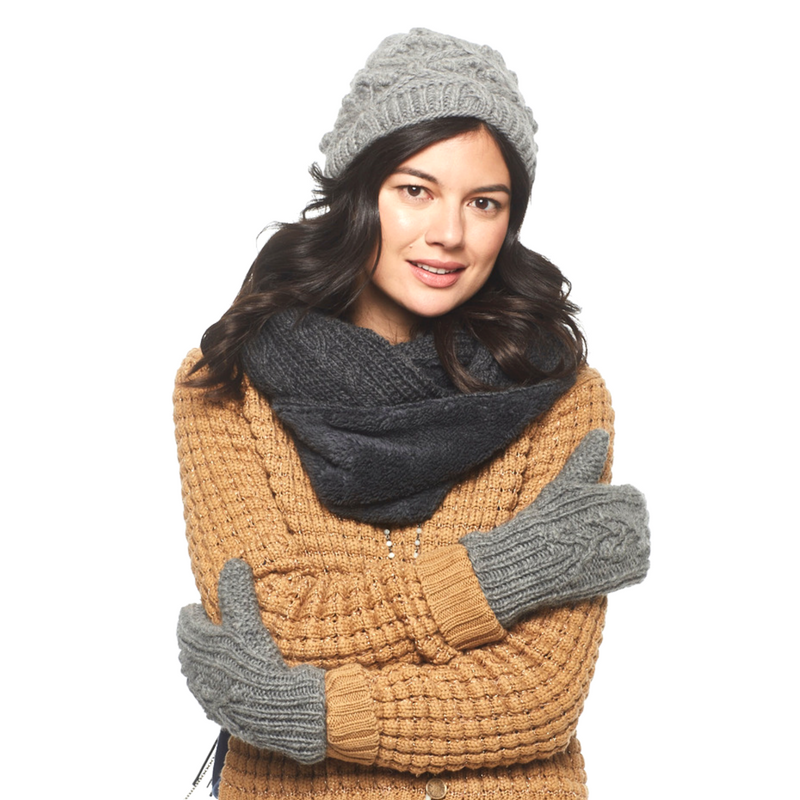 Nirvanna Designs Trinitas Sherpa Lined Hand-Knit Wool Infinity Scarf
