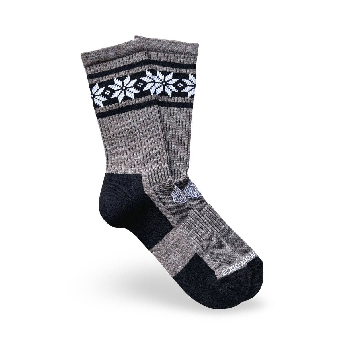 Nordic Wools Hike Merino Wool Blend Unisex Socks / Gray & Black