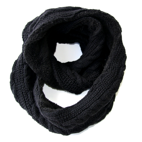 Nirvanna Designs Trinitas Sherpa Lined Hand-Knit Wool Infinity Scarf