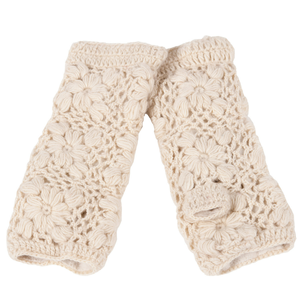 Nirvanna Designs Flower Crochet Wool Hand Warmers