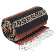 West Path Mexican Grande Falsa Blanket / Rust Brown & Black