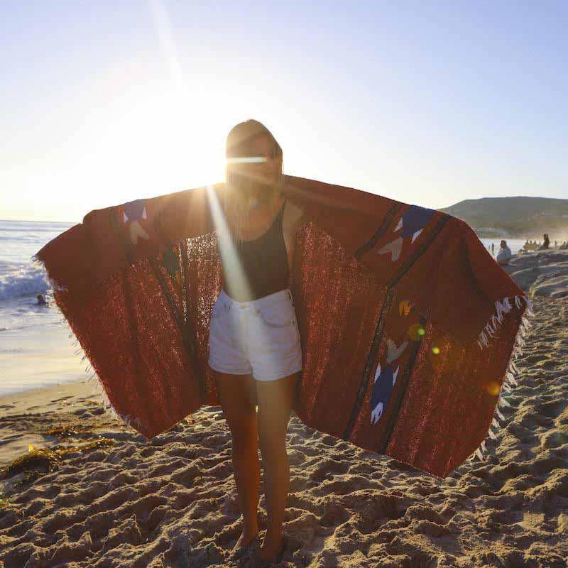 Red Earth Rust Baja Fish Yoga Blanket