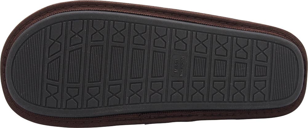 Norty Men's Faux Suede & Plaid Mule Slippers / Brown & Blue