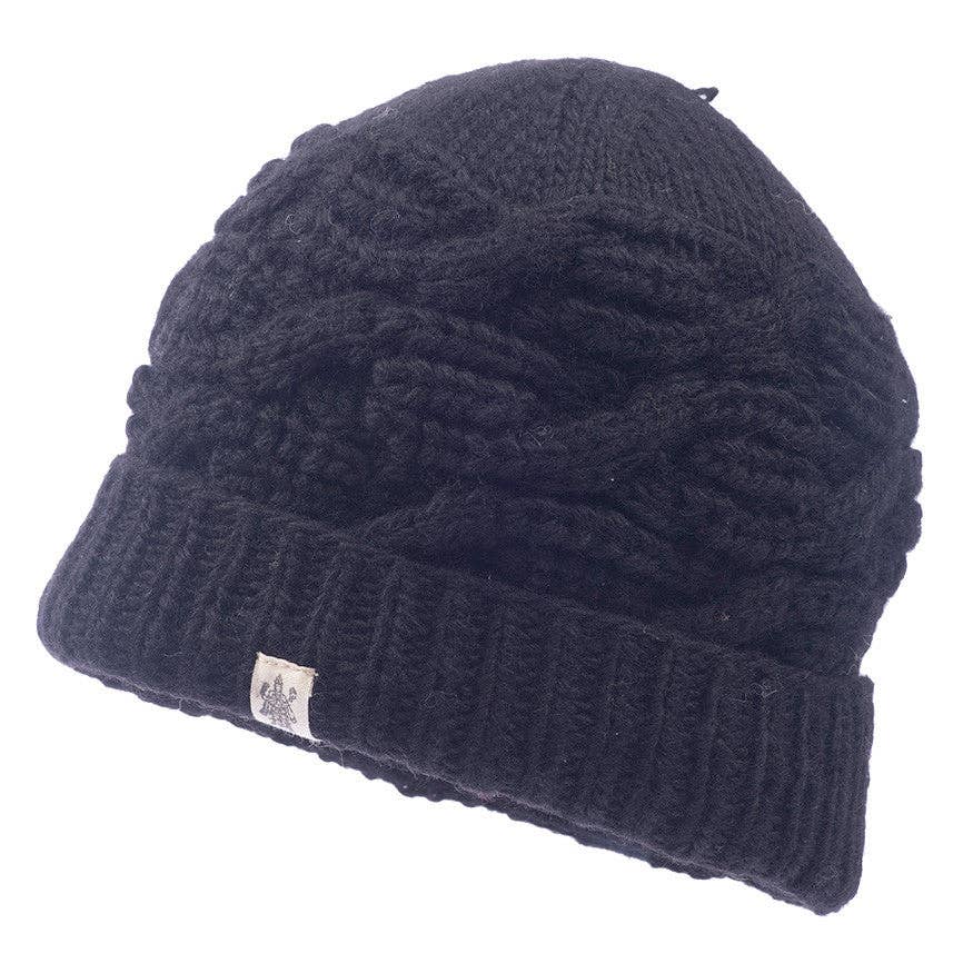 Side cable knit beanie
