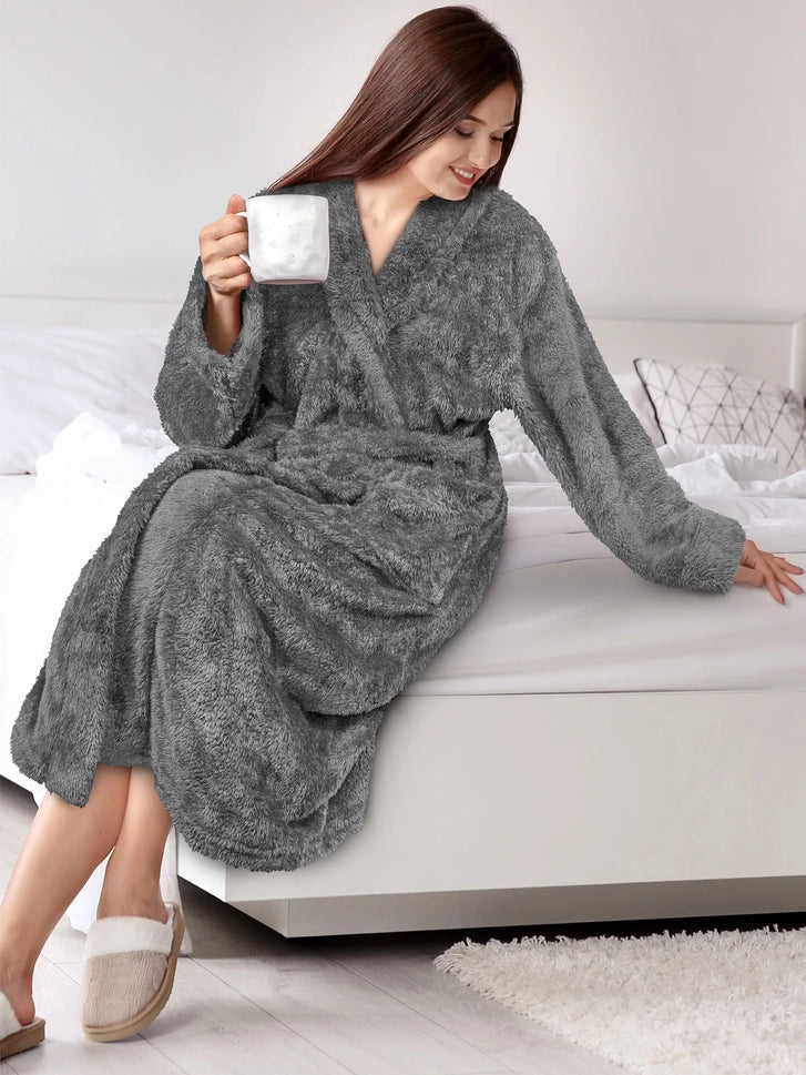Pavilia Sherpa Fleece Women's Robe