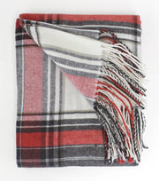 Fennco Styles Classic Plaid with Tassel Trim Throw Blanket / Red, White, Black, Gray