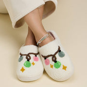 Frem Christmas Lights & Stars Ultra-Soft Holiday Mule Slippers