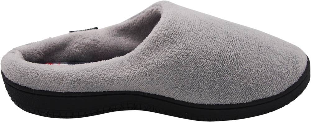 Norty Men's Microfiber Memory Foam Clog Slippers / Gray & Plaid