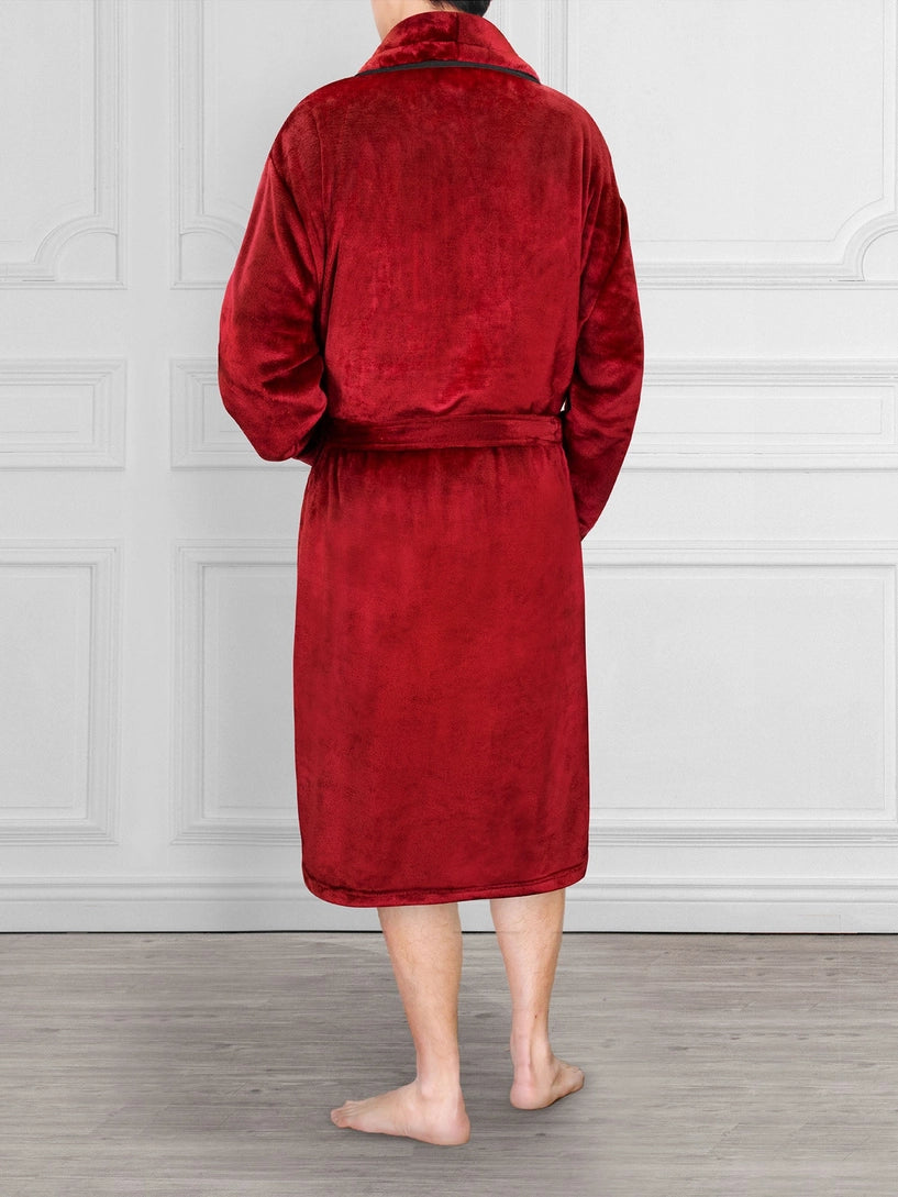 Pavilia Piping Fleece Men's Robe