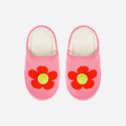 Flower Pom Mule Slippers