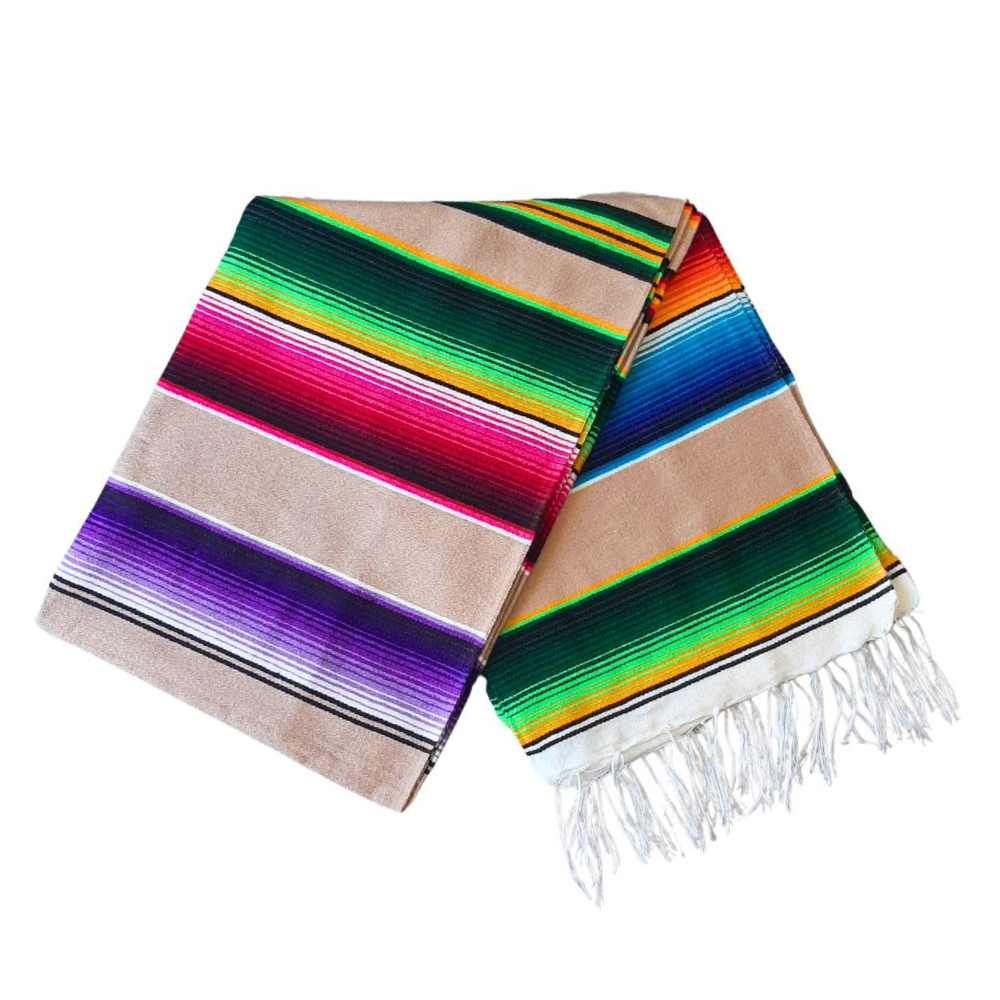 West Path Mexican Serape Blanket / Desert Rainbow